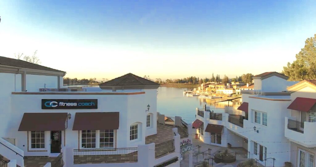 View of OC Fitness Coach studio and Lake Mission Viejo